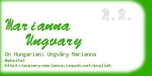 marianna ungvary business card